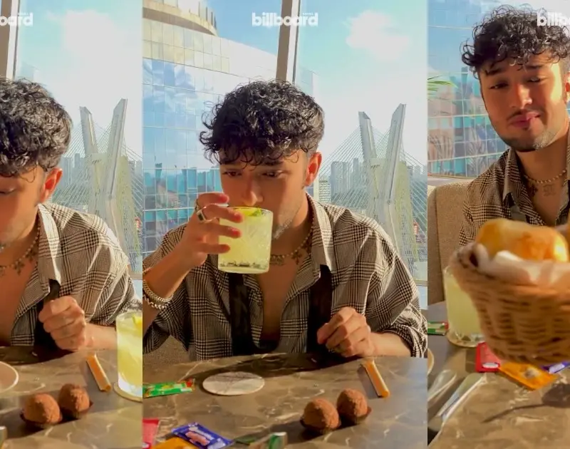 Ex-CNCO, Joel Deleón prova coxinha, pão de queijo e brigadeiro no Brasil