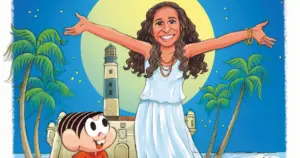 Perfil oficial da “Turma da Mônica” publicou uma ilustração em homenagem a Bethânia (Reprodução)