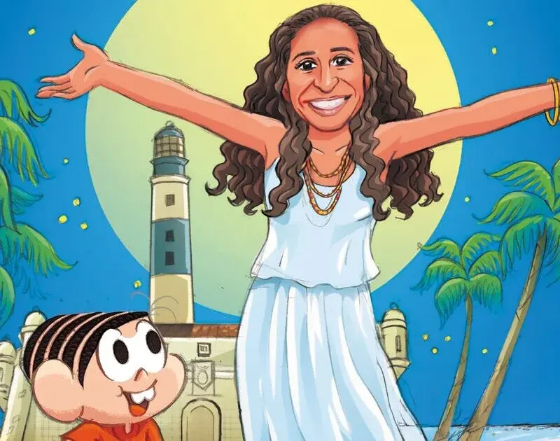 Maria Bethânia revela paixão por Cebolinha e ganha homenagem da Turma da Mônica