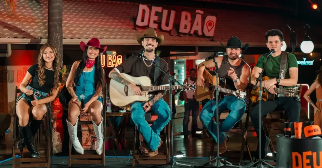Luan Pereira, Jennifer e Stephany e Ayala e Júlio César em Deu Bão em Barretos (LP Produções)