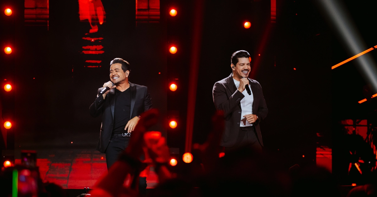 Henrique e Diego durante gravação do DVD ‘Do Jeito Que A Gente Gosta’ Vol. 02 em São Paulo (Divulgação)
