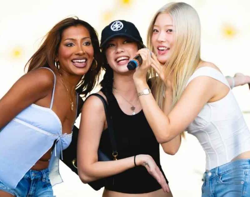 Lara Raj, Megan Skiendiel e Yoonchae Jeong do KATSEYE (Matt Winkelmeyer/WireImage/Reprodução Billboard US)