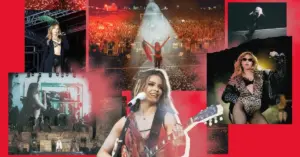 Luísa Sonza no Rock in Rio ao longo dos anos (arte Eduardo Pignata / Fotos Pam Martins)