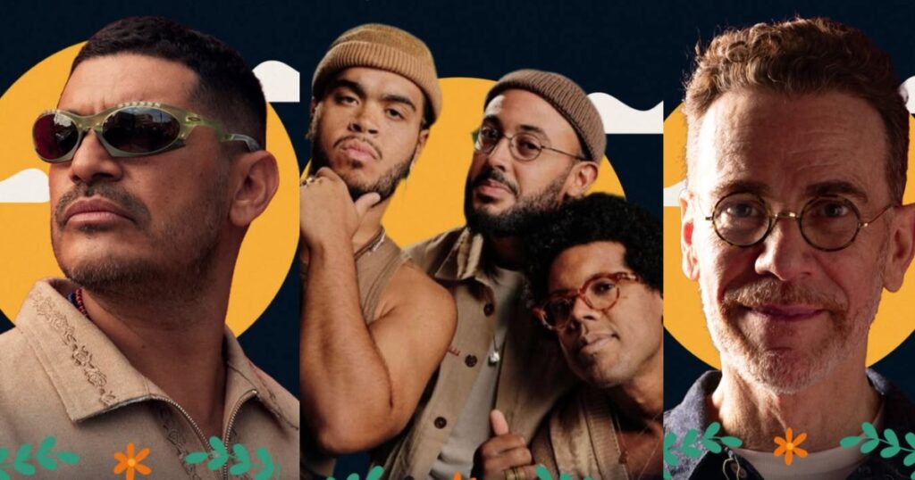 Criolo, GIlson e Nando Reis no Festival BEM.BOM (Divulgação)