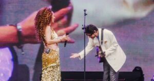 Vanessa da Mata canta com Rubel no palco Sunset no quarto dia de Rock in Rio (@MAREFEMIANI)