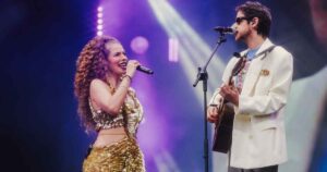 Vanessa da Mata canta com Rubel no palco Sunset no quarto dia de Rock in Rio (@MAREFEMIANI)