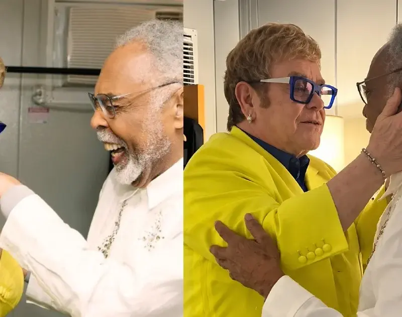 Elton John e Gilberto Gil no Rock in Rio 2026 (Reprodução/Instagram)