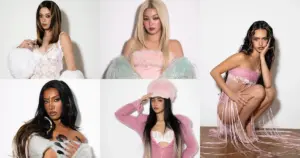 Megan, Yoonchae, Lara, Sophia e Daniela, do KATSEYE