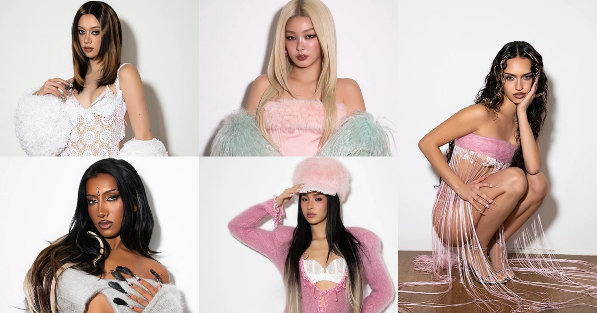 Megan, Yoonchae, Lara, Sophia e Daniela, do KATSEYE