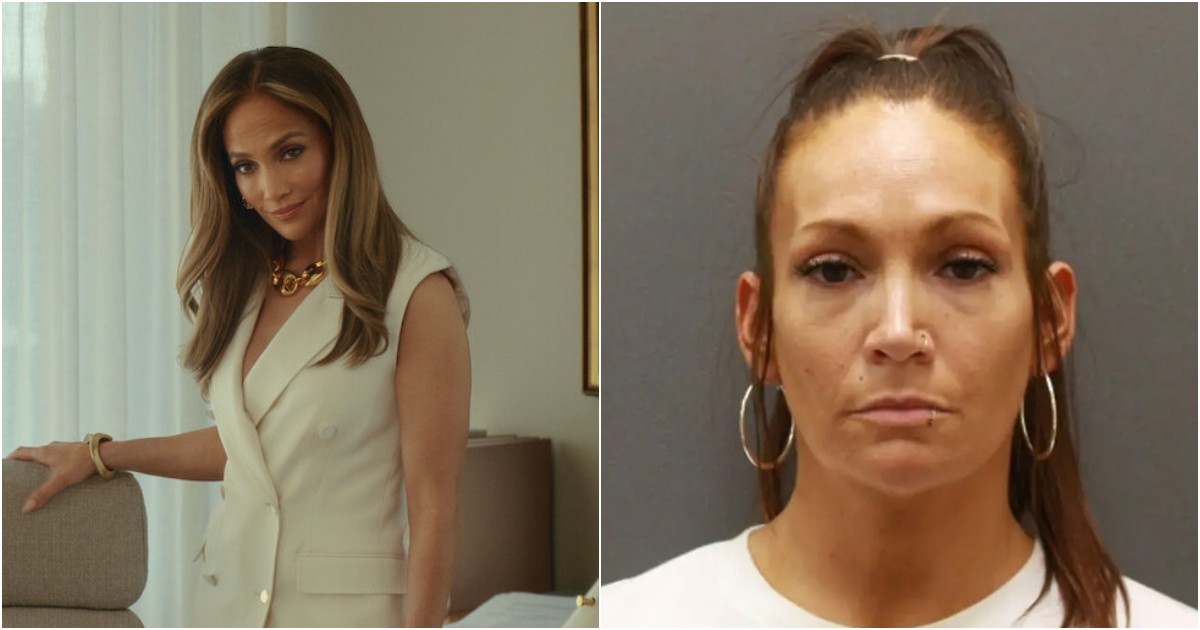 Jennifer Lopez, à esquerda, e suspeita de furto, à direita