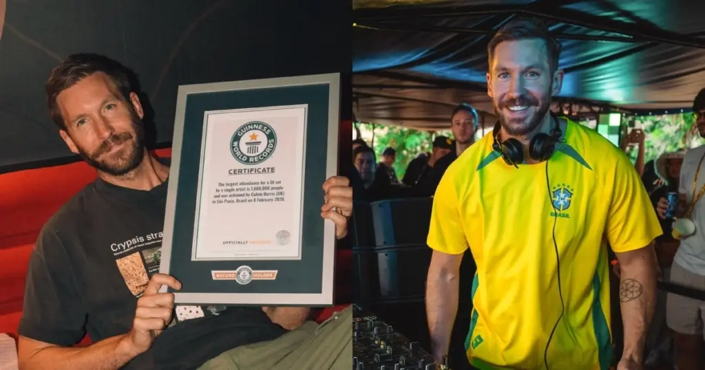 Calvin Harris entra para o Guinness por set para 1,6 milhão em São Paulo (Instagram)