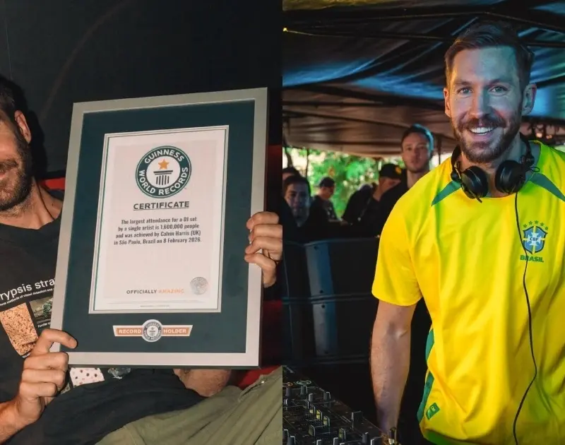 Calvin Harris entra para o Guinness por set para 1,6 milhão em São Paulo