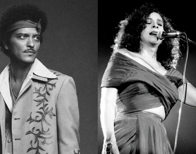 Bruno Mars (Reprodução Facebook) e Gal Costa (Mila Petrillo_Reprodução Facebook) são do signo de Libra