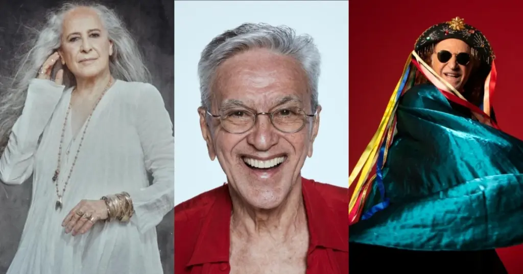 Maria Bethânia, Caetano Veloso e Alceu Valença são atrações do Clássicos do Brasil 2026 no Rio de Janeiro (divulgação)