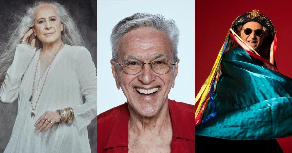 Maria Bethânia, Caetano Veloso e Alceu Valença são atrações do Clássicos do Brasil 2026 no Rio de Janeiro (divulgação)