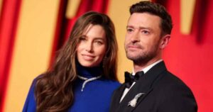 Jessica Biel e Justin Timberlake na festa do Oscar da Vanity Fair de 2024 (Billboard/Christopher Polk/Variety)